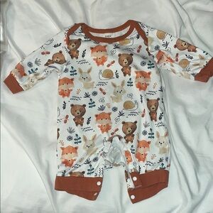 3/$10 Kids One Piece with Animal Print - Orange
